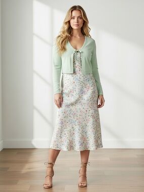 PAISLEY LANE Mint Green Shrug Bolero Cardigan